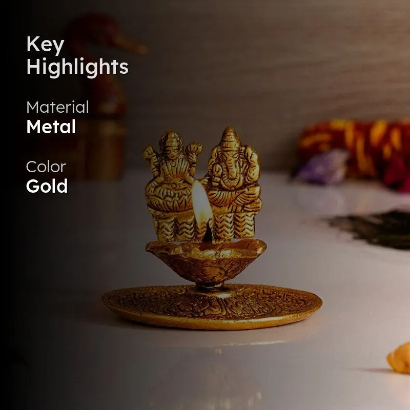 Ganesha & Lakshmi Metal Diya media 2