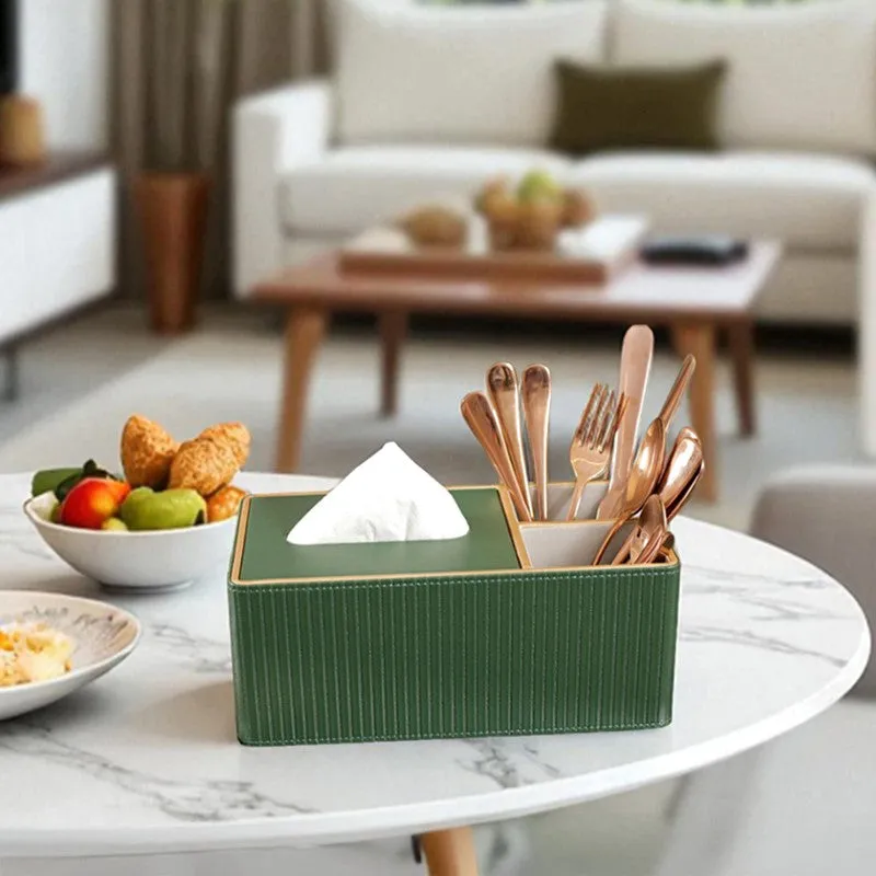 AarviDecor PureForm Faux Leather Tissue Holder media 3