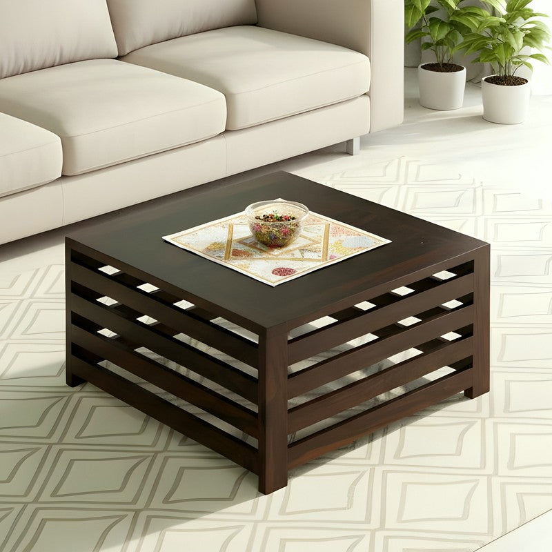 Qervo Sheesham Wooden Center Table - Taupe