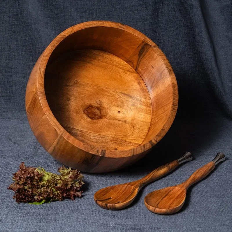 Aurelia Wood Salad Bowl with Serving Spoons (2750 Ml) - Three Piece Set media 11