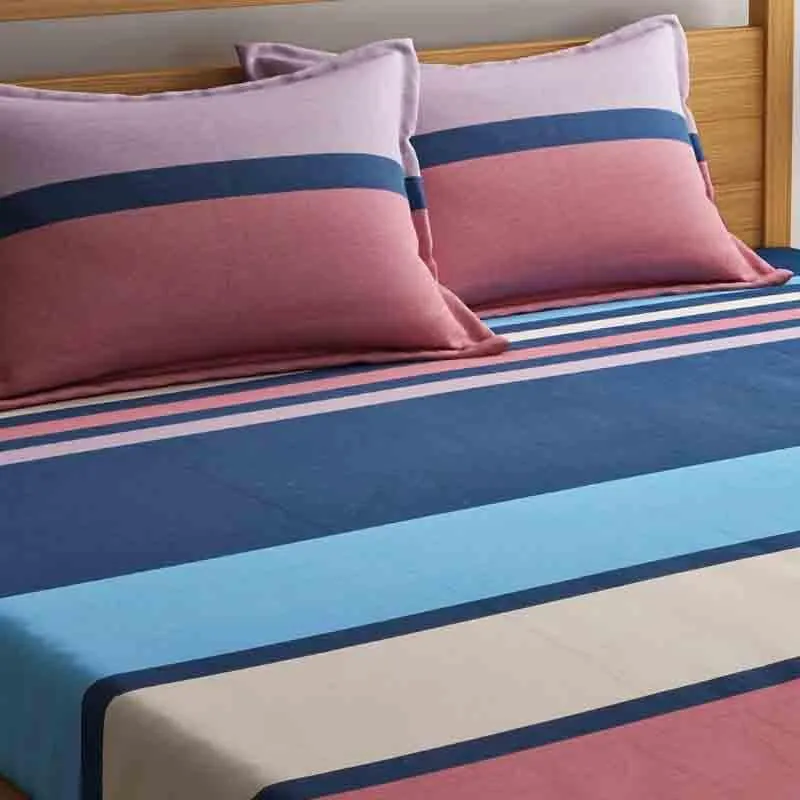 Gaudy Stripe Cotton Bedsheet - 210 TC media 5
