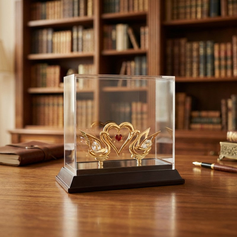Golden Love Birds 24K Gold Plated Mild Steel Showpiece