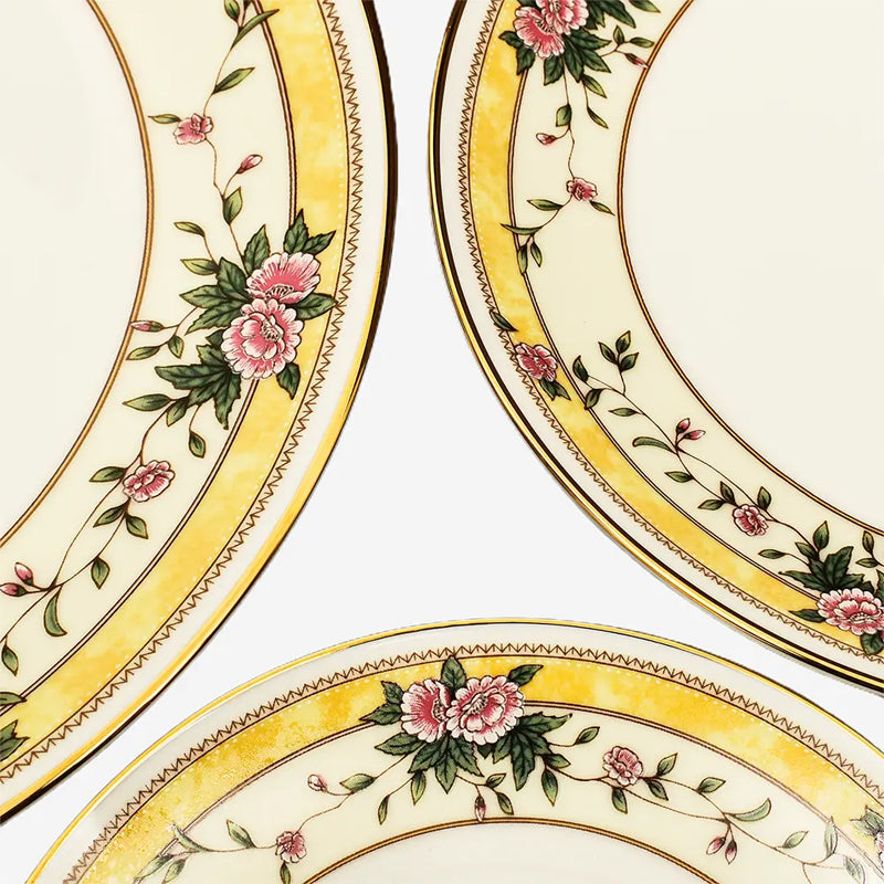 Yesenia 24k Gold Brushed Porcelain Dinner Set - 21 Piece Set media 7