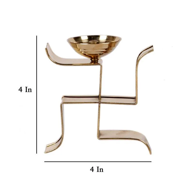 Standing Sathiya Brass Akand Diya - Set Of Two media 7