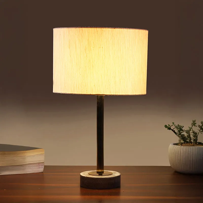 Cotin I Rodin Wooden Table Lamp - Beige,Gold,White media 1