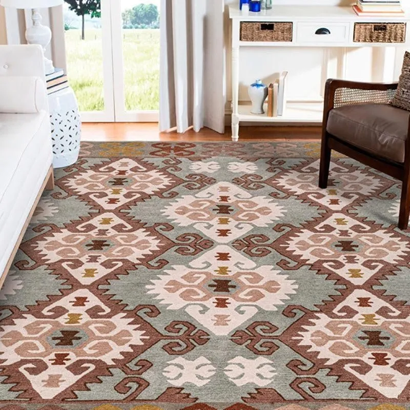 Fredegar Hand Tufted Ethnic Wool & Nylon Carpet - Grey media 7
