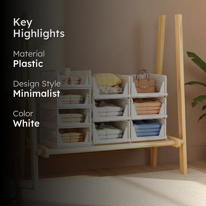 Elegant Stackable Wardrobe Organizer - Set of Ten media 2