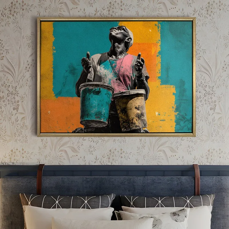 Graffiti Groove Canvas Wall Painting With Frame media 5