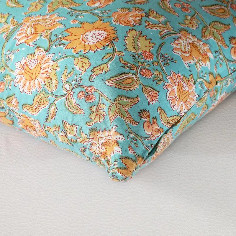 Jahnvi Printed Cushion Cover (Sea Green) - Set Of Two - 3