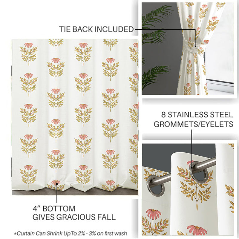 Urban Space Amara Semi Sheer Curtain (Peach) - Set Of Two media 6