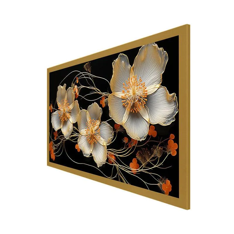 Cauaria Floral Wall Painting With Frame media 6