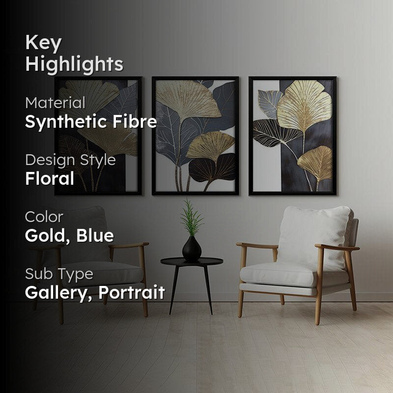Serene Luxe Wall Art With Frame - Set Of Three media 2