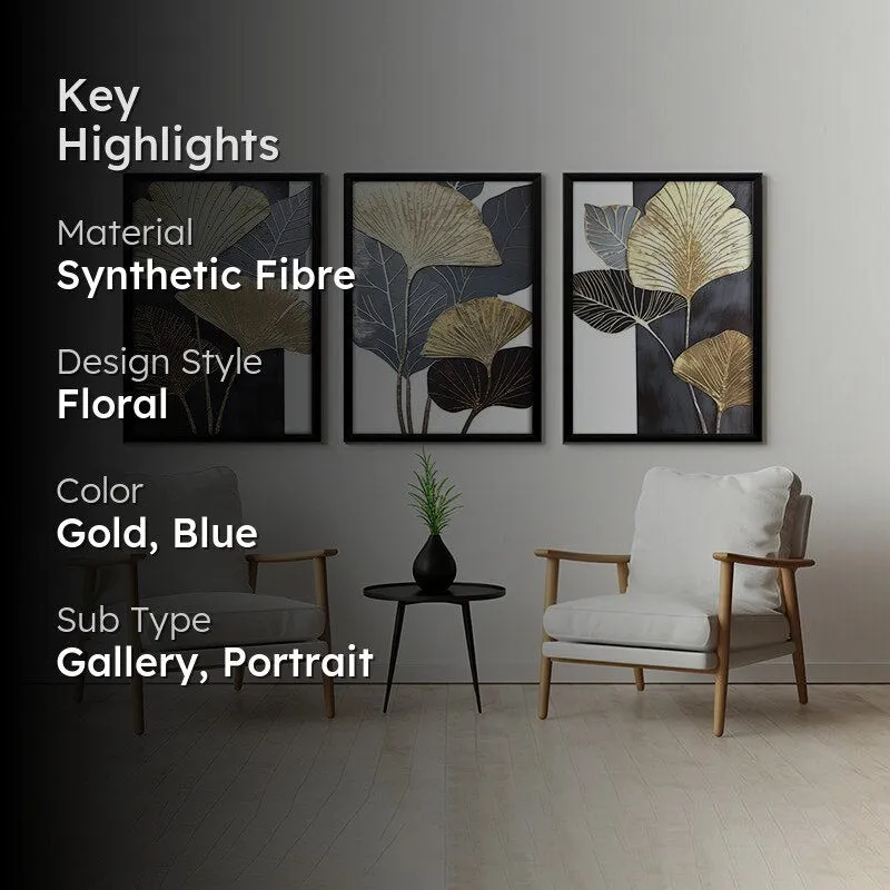 Serene Luxe Wall Art With Frame - Set Of Three media 2