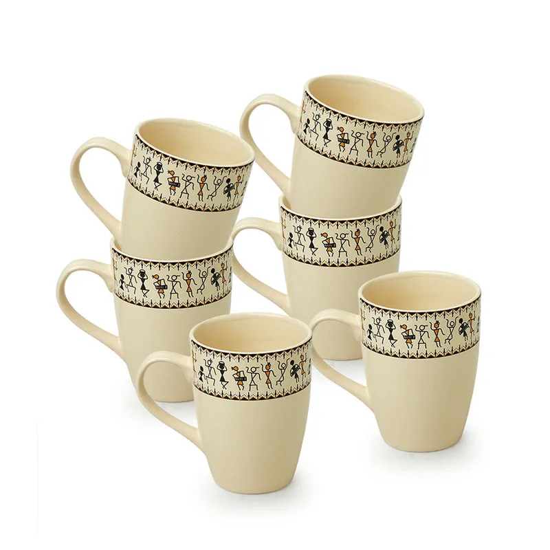 Wise Ceramic Coffee Mug (300 mL Each) - Set of Six media 3
