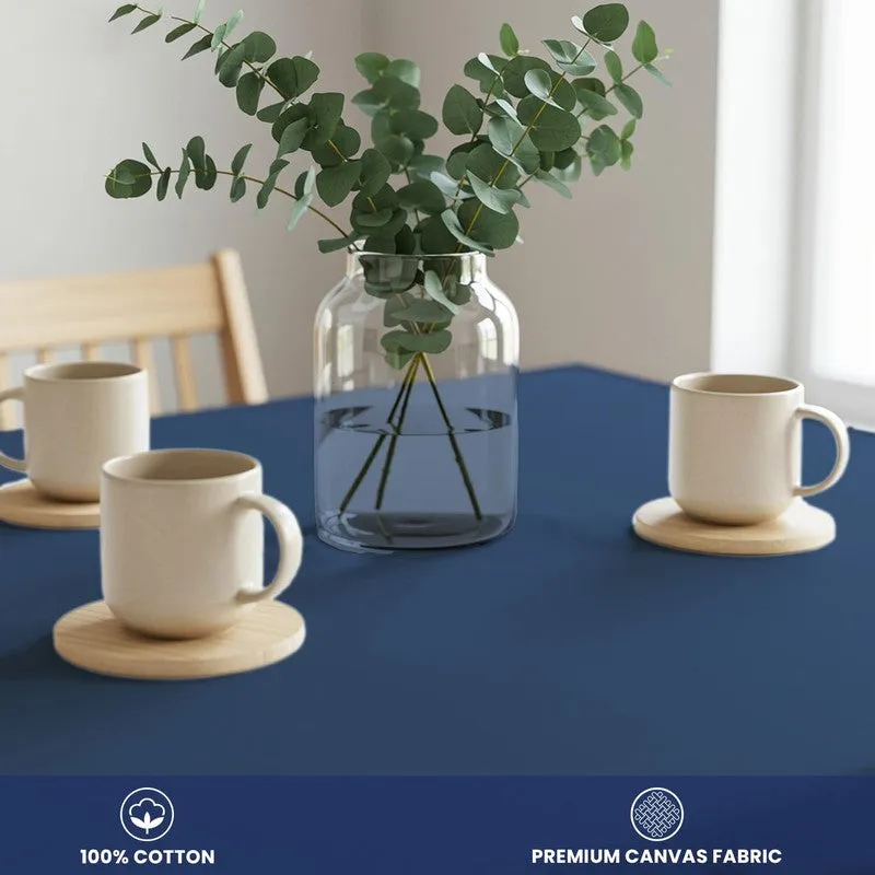 Urban Space Solid Indigo Cotton Table Cover - 4