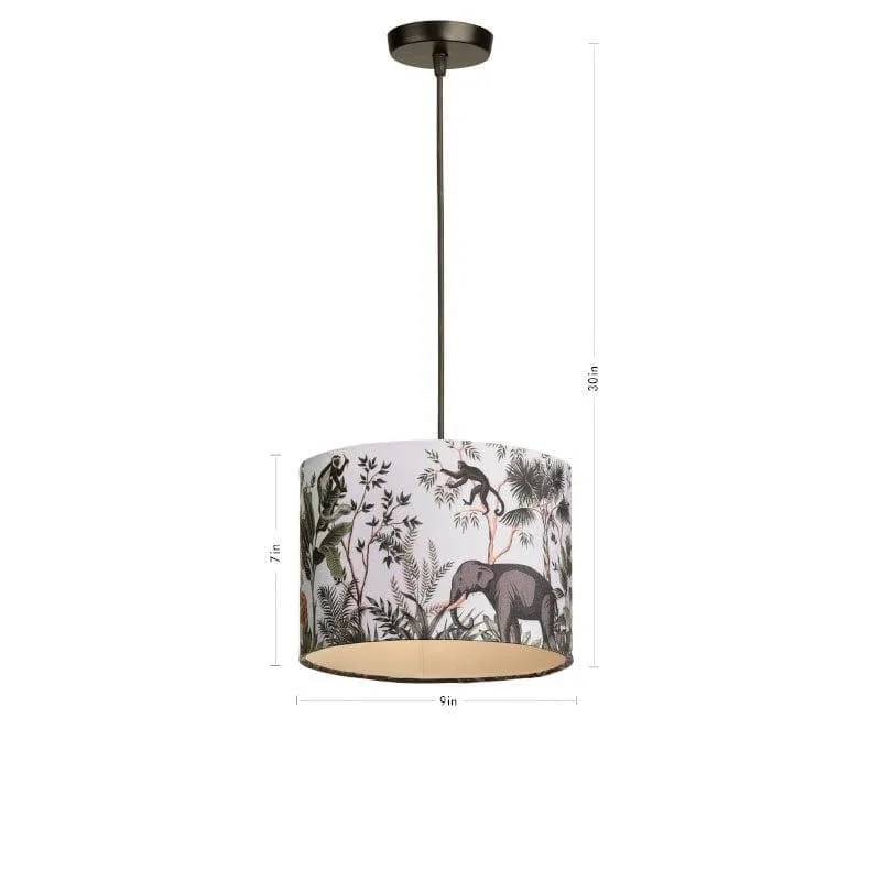 Ornate Farola Jungle Fabric Ceiling Lamp media 4