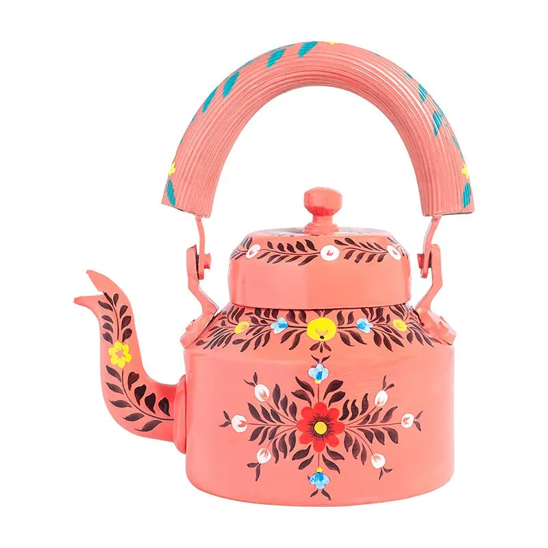 Brew Serve Handpainted Tea Set With Stand (Peach) - Eight Piece Set media 3