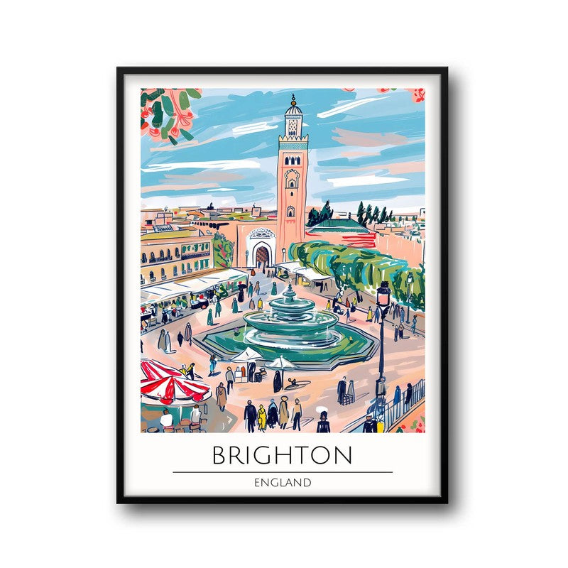 Vintage Brighton Framed Canvas Wall Painting media 5