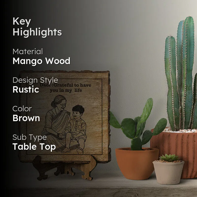 Grateful To Dadi Wood Showpiece - Square media 2