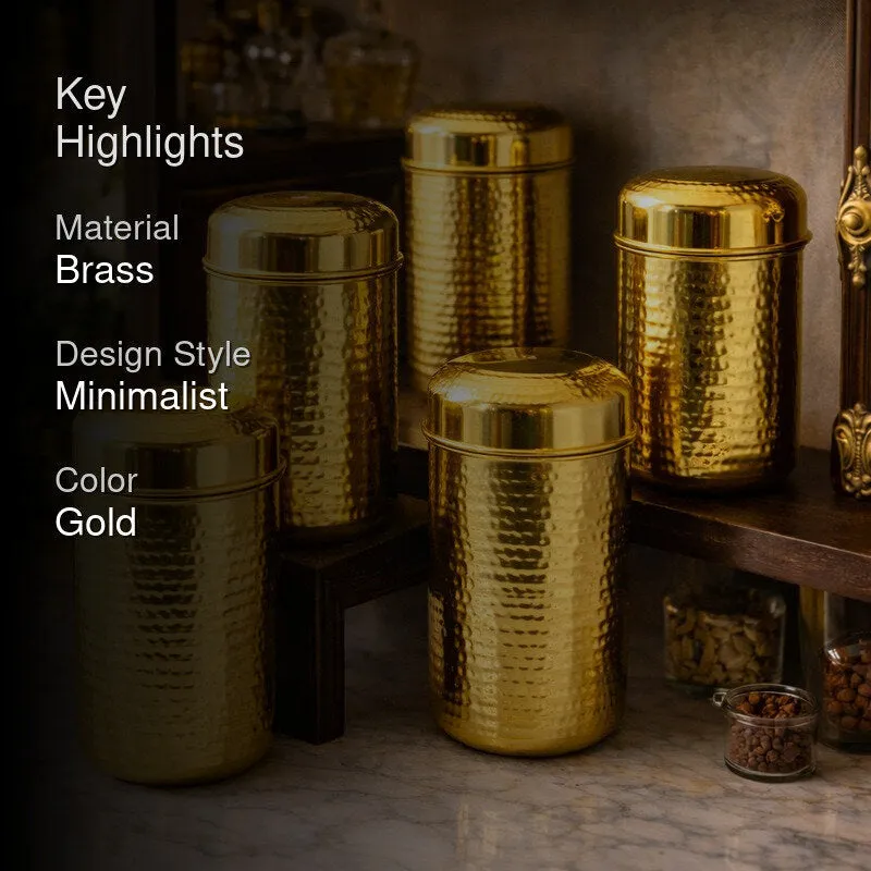 PureForm Gold Brass Container - Set of Five media 2