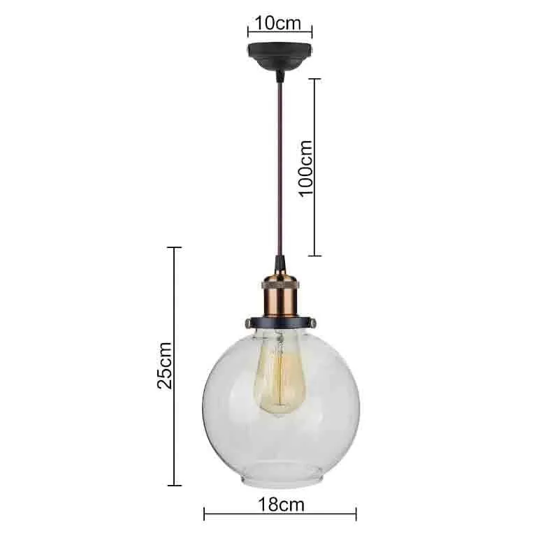 Vintage Orb Glass Ceiling Lamp - Transparent media 7
