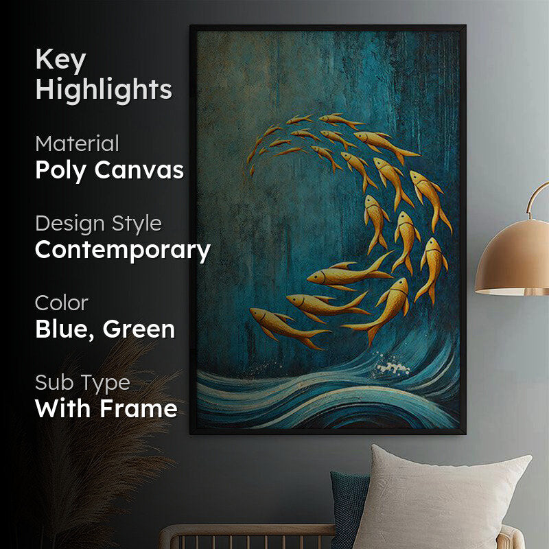 Beneath The Blue Wall Painting With Frame media 2