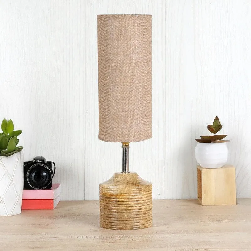 Woody Fabric Table Lamp - Beige,Brown media 3