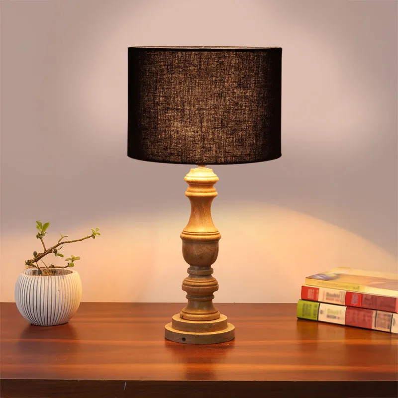 Cotin I Carve Wooden Table Lamp - Black,Brown media 2