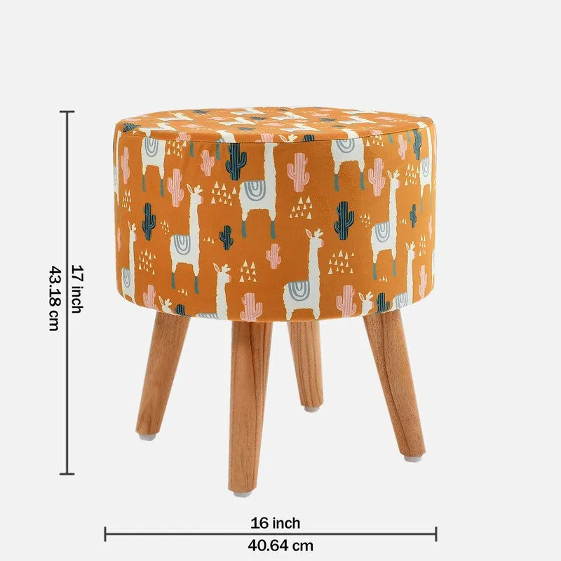 Avira Horse-print Velvet Ottoman - Multicolor media 7