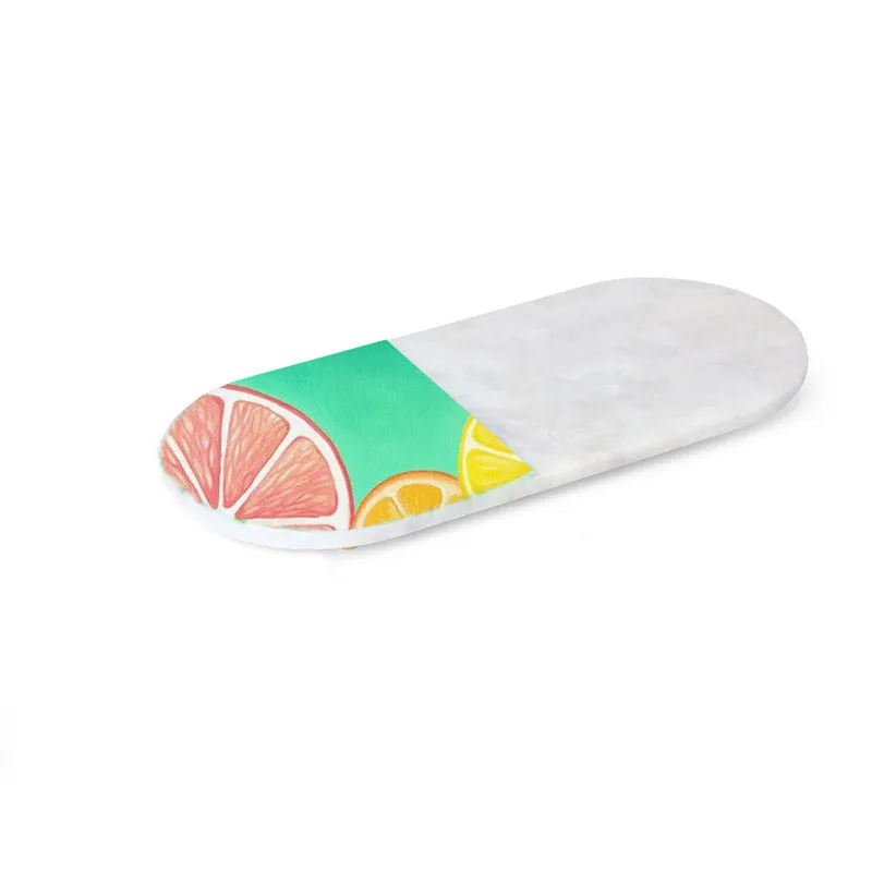 Ovelta Lemon Printed (Marble,Brass) Marble Platter - Set of Two media 3