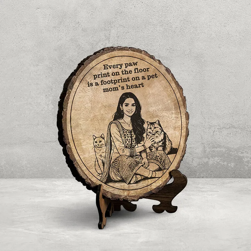 A Pet Mom's Heart Wood Showpiece - Round media 3