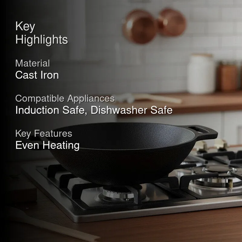 Curvewok Cast Iron Kadhai - 2000 mL media 2