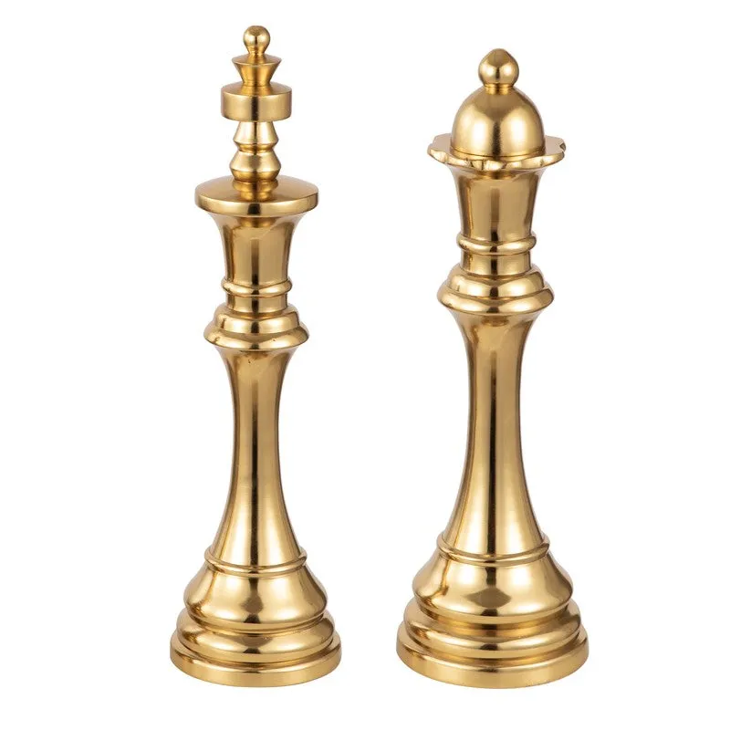 Chess Aluminum Showpiece (Gold) (Large) - Set Of Two media 5