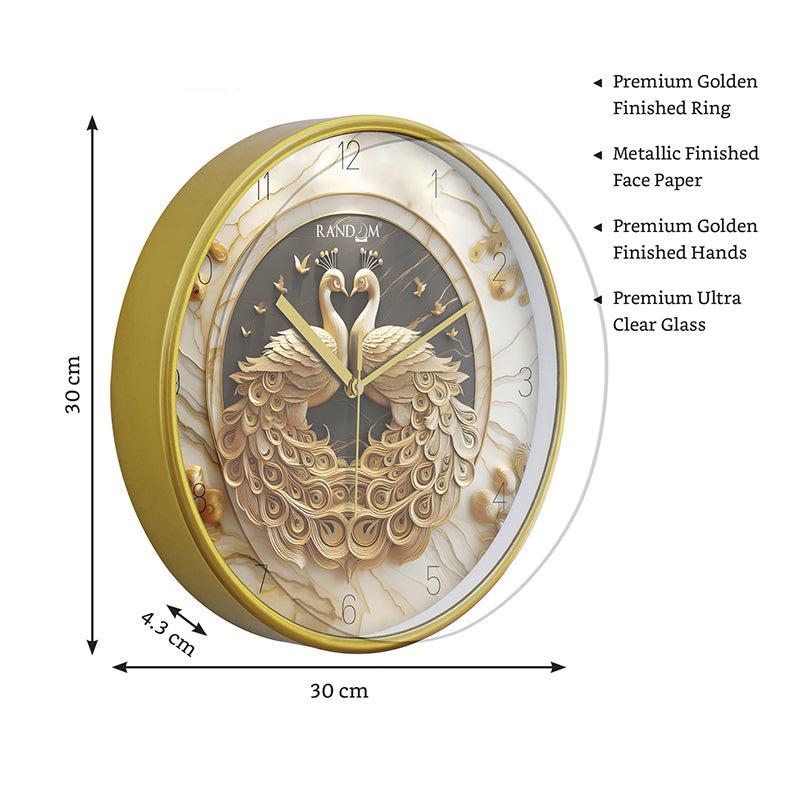 Modern Peacock Sync Analog Wall Clock media 8