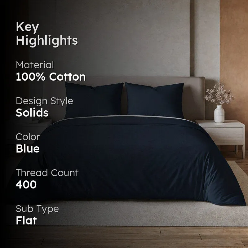 Moonweave Solid Cotton Bedsheet (Ice Blue) - 400 TC media 2