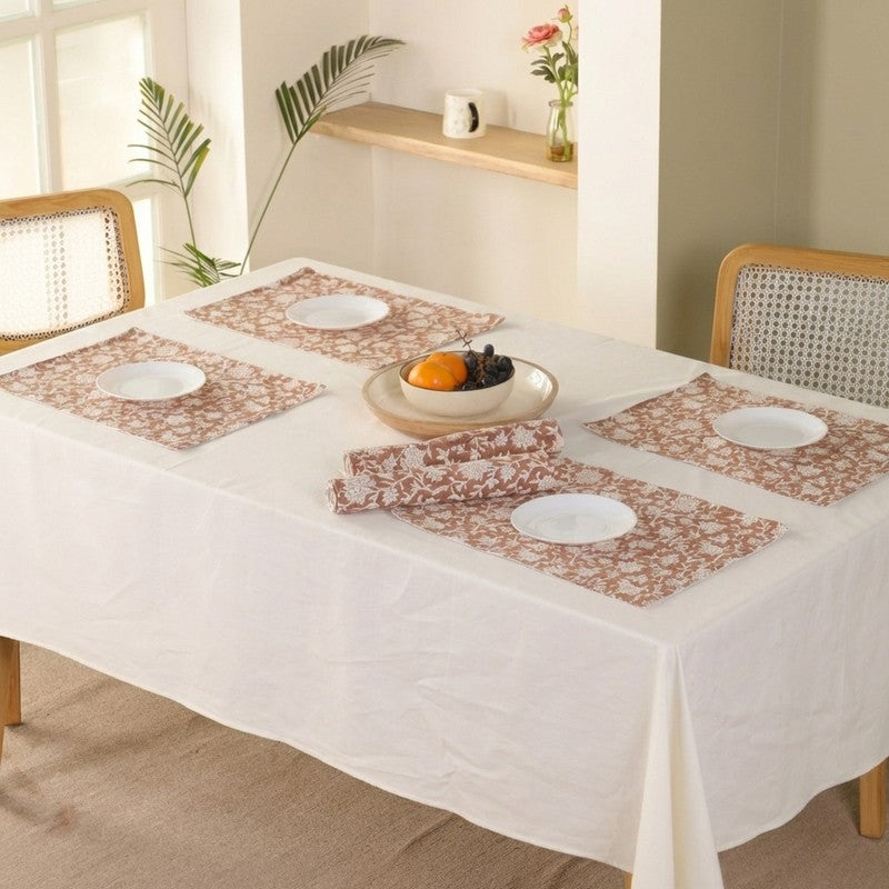Rustic Indian Canvas Table Mats - Set Of Six