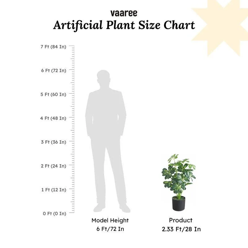 LeafMuse Schefflera Artificial Plant Without Pot - 2.3 Feet media 6