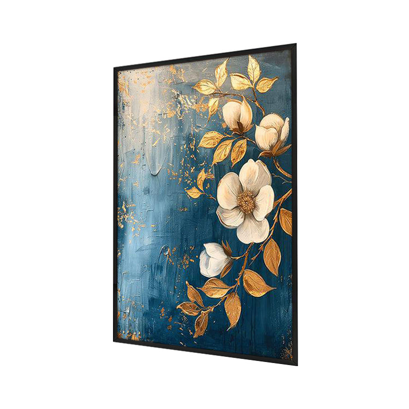 Starlit Petals Wall Painting With Frame media 3