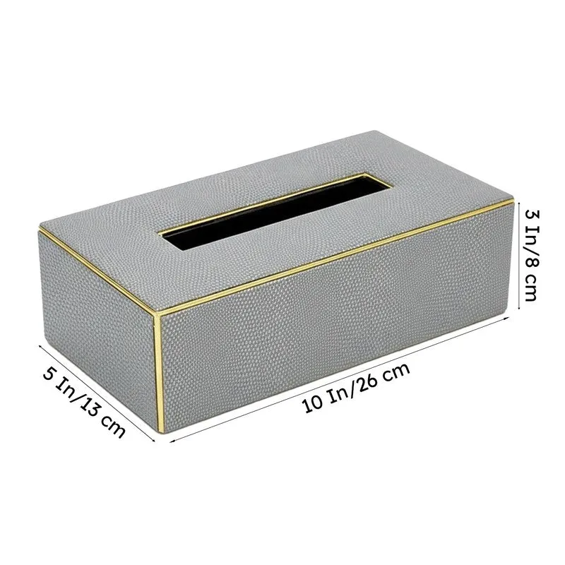 Tisquo Edge Faux Leather Tissue Box - Grey media 9