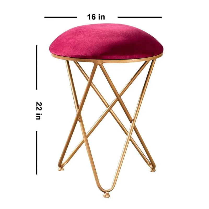 Jada Velvet Stool - Red media 4