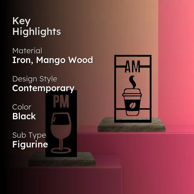 Wine PM & Coffee AM Showpiece - Set Of Two media 2