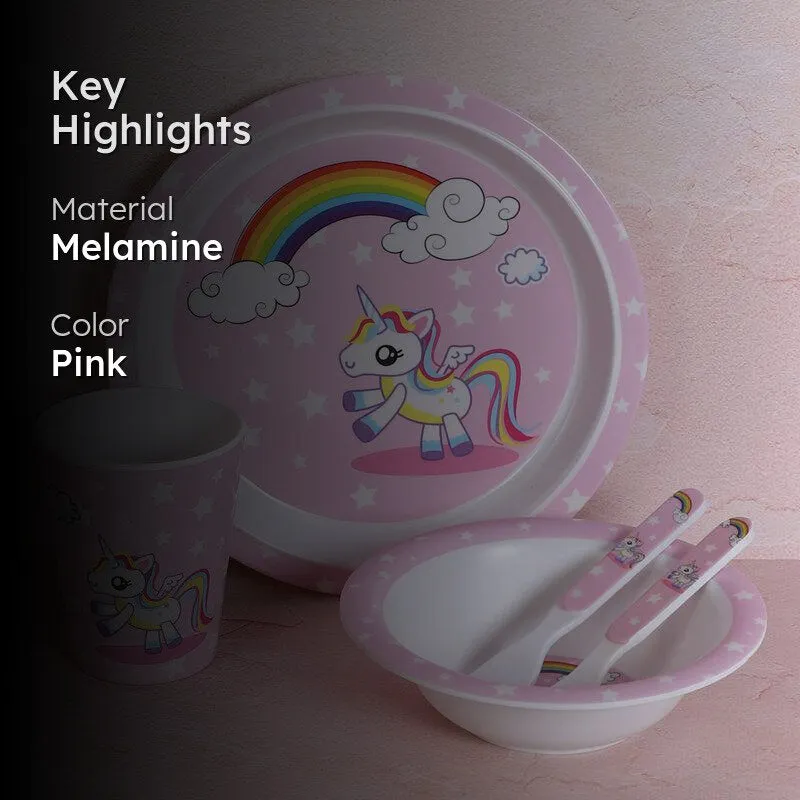 Unicorn Hop Kids Dinner Set - Five Piece Set media 2
