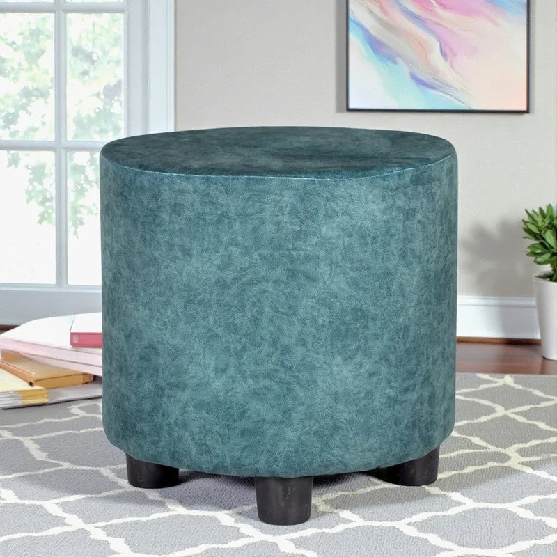 Mrixon Pine Wood Pouffe (Blue) - Set Of Two media 1