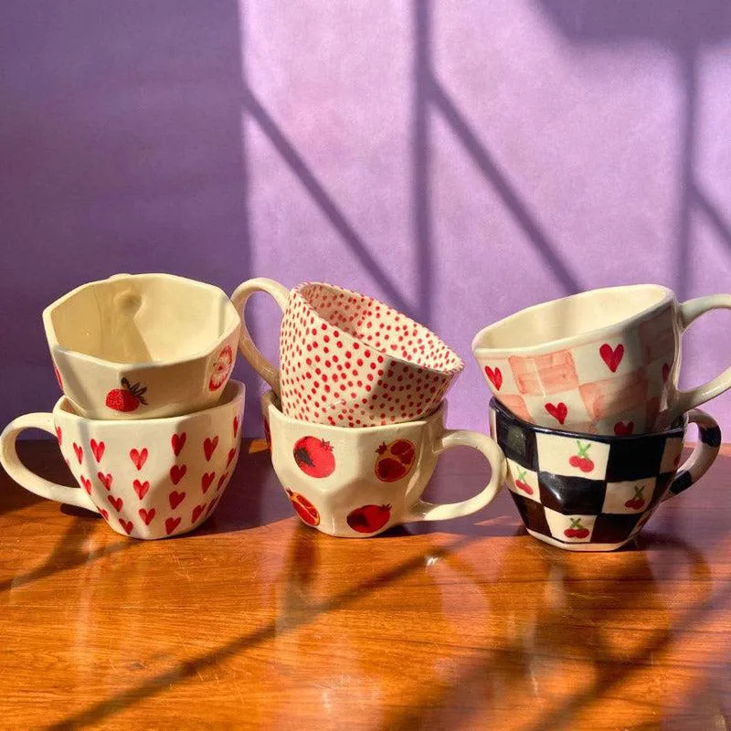Walda Ceramic Coffee Mug (250 mL Each) - Set of Six media 1