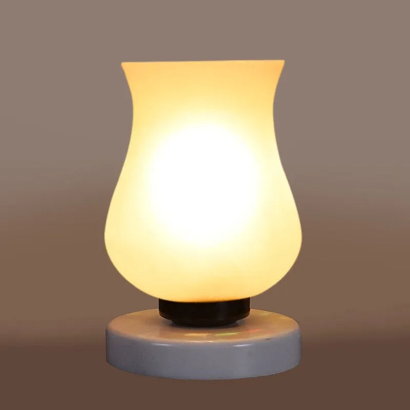 Milkyway Glass Table Lamp With Wooden Base - White media 7