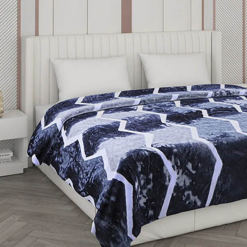 Monte Carlo Midnight Mosaic Blanket (Blue) - 600 GSM media 5