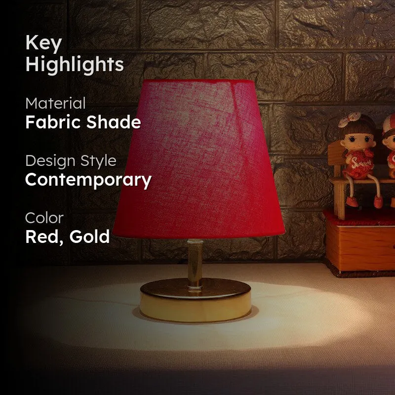 Alba Fabric Table Lamp - Red,Gold media 2