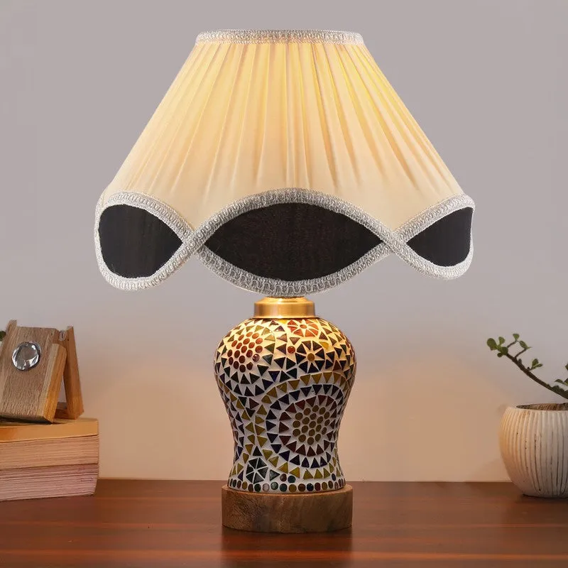 Aurenique Arc Pleated Wooden Table Lamp - Multicolor media 3