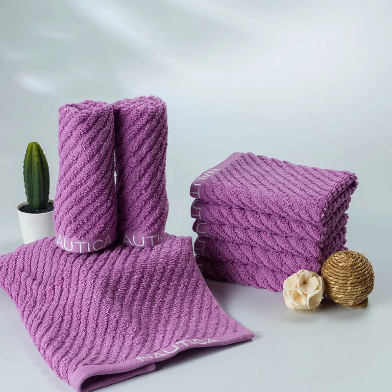 Nautica Riviera Soft Cotton Face Towel (Lilac) - Set Of Eight media 1