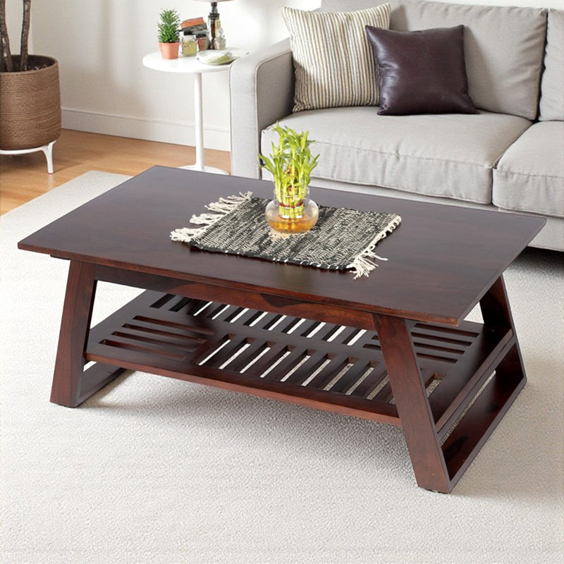 Azvino Sheesham Wooden Center Table - Brown media 3